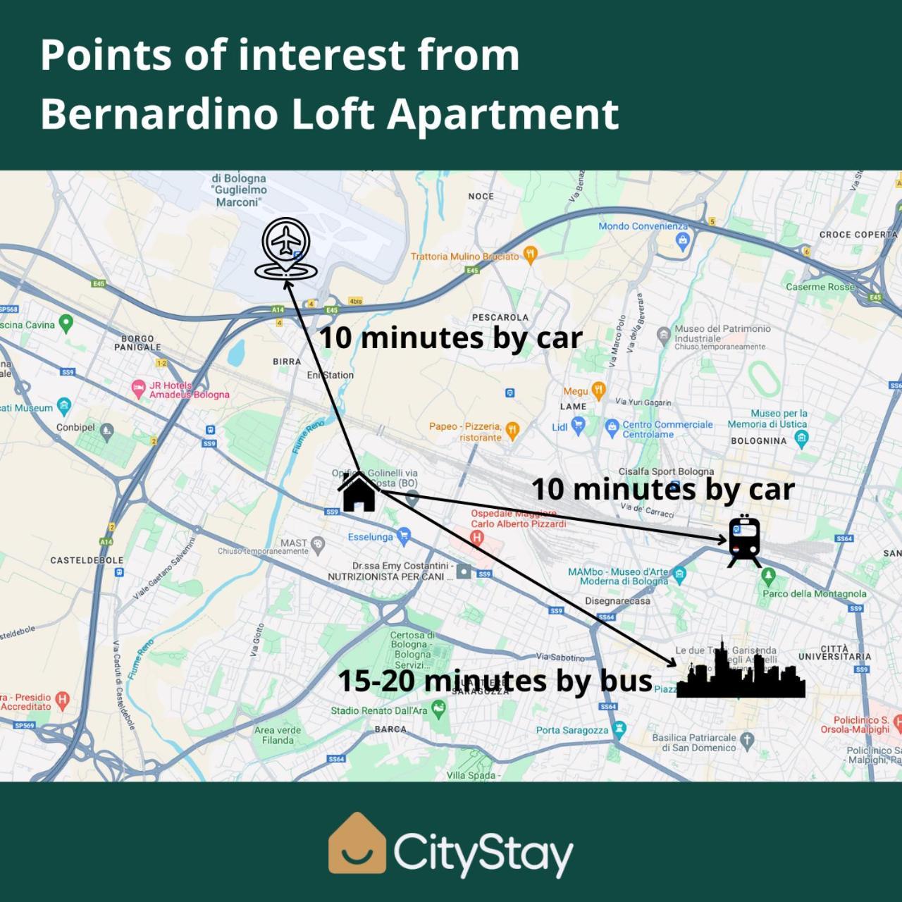 Citystay I Bernardino Loft Apartment Болонья Екстер'єр фото